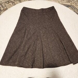 DARJONI Women's Gray Brown Tweed A-Line Skirt Size 8 Knee Length